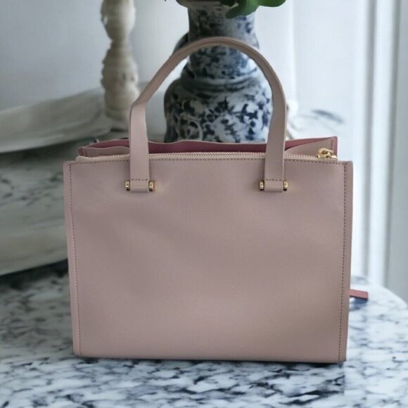 Kate Spade Arbour Hill Caley Almond & Pink Leather Handbag Tote Shoulder Bag - Picture 8 of 15